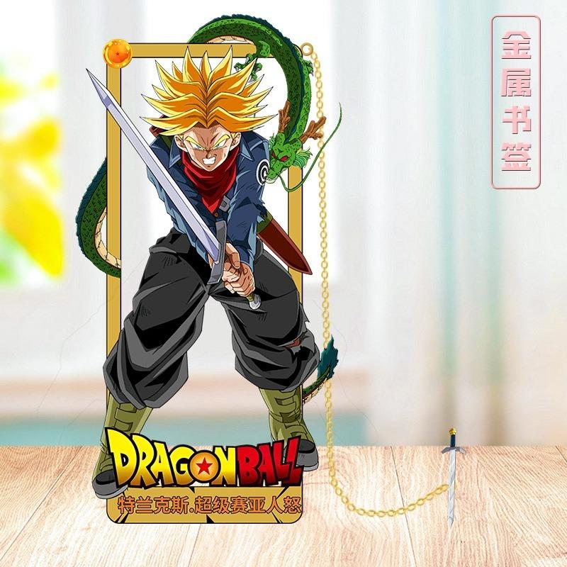 Dragon Ball Anime Action Figures Metal Bookmark Wukong Bookclip Learning Document Anime Guzi Student Decorate Kids Birthday Gift