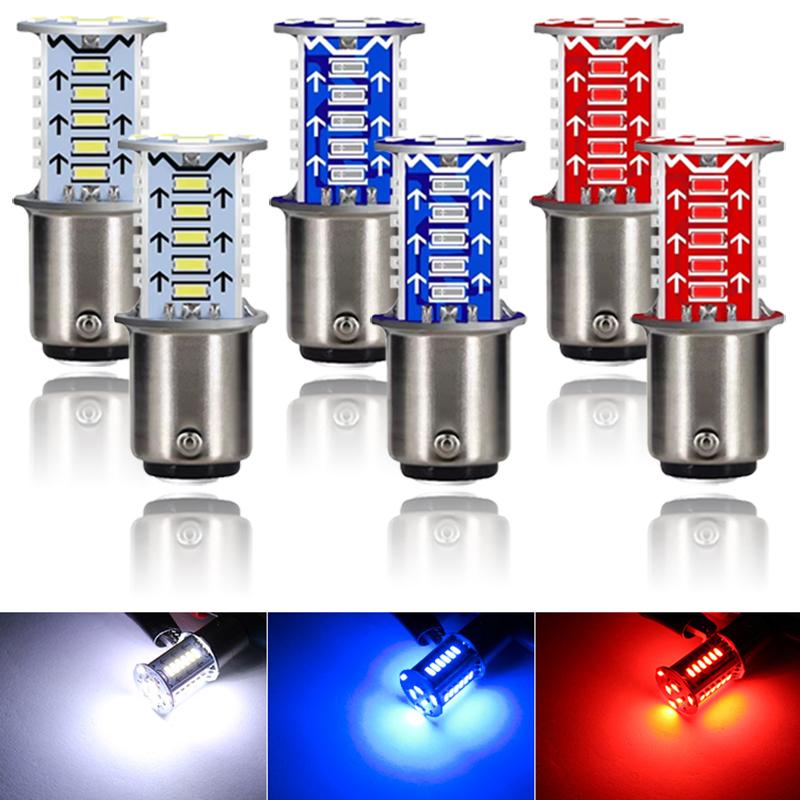 Universal LED Motorcycle Strobe Brake Light Bulbs Car Tail Parking Reverse Lights Auto Brake Lamps Motorcycle Tail Light 1/2Pcs