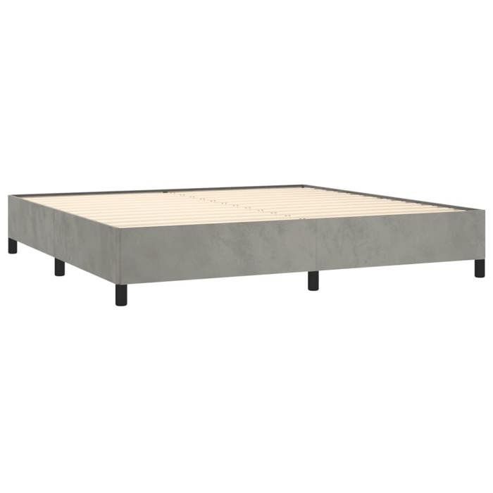 Maison Exclusive - Sommier à lattes de lit et matelas Gris clair 200x200cm Velours