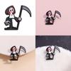 Vibrant Cartoon Grim Reaper Chest Pin Durable Alloy Brooch For Enthusiasts Fashion