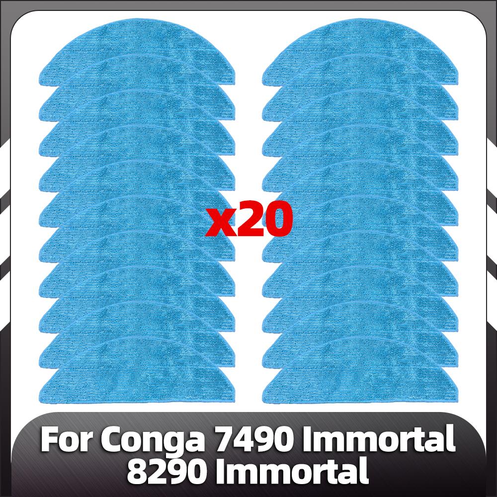 Compatible for Conga 7490 Immortal Series / 8290 Immortal Series Main Side Brush Replacement HEPA Filter Mop Pads Spare Parts