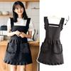 Stylish Korean Fashion Apron Princess Apron, Canvas Waterproof Dining Apron with Pockets, Polyester Apron for Women, Simple S