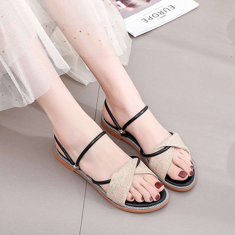 Summer Sandals Women 2025 New Wear Flat Bottom Soft Bottom Fashion Fairy Style Versatile One Shoe Two Wear Female Cool Slippers