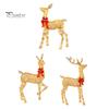 Prismatic Reindeer Figures for Christmas Acrylic Light, 2D Glowing Ornament with LED String Light-up Holiday Decorations Home Garden, Festive