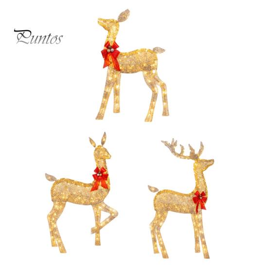 Prismatic Reindeer Figures for Christmas Acrylic Light, 2D Glowing Ornament with LED String Light-up Holiday Decorations Home Garden, Festive