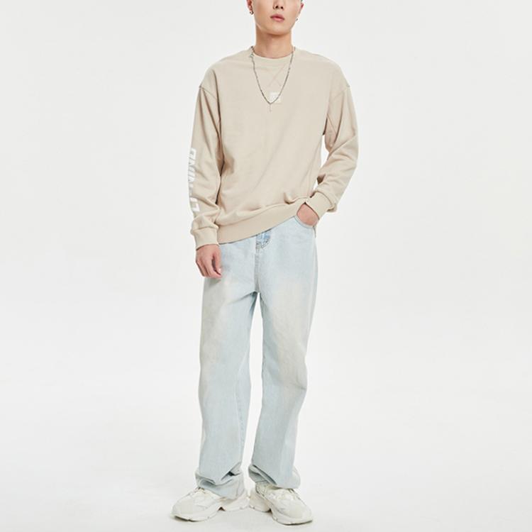 Li Ning Sportliche Freizeit Rundhals Pullover Sweatshirt Herren Sweatshirt Coastal-Gray AWDR027-1