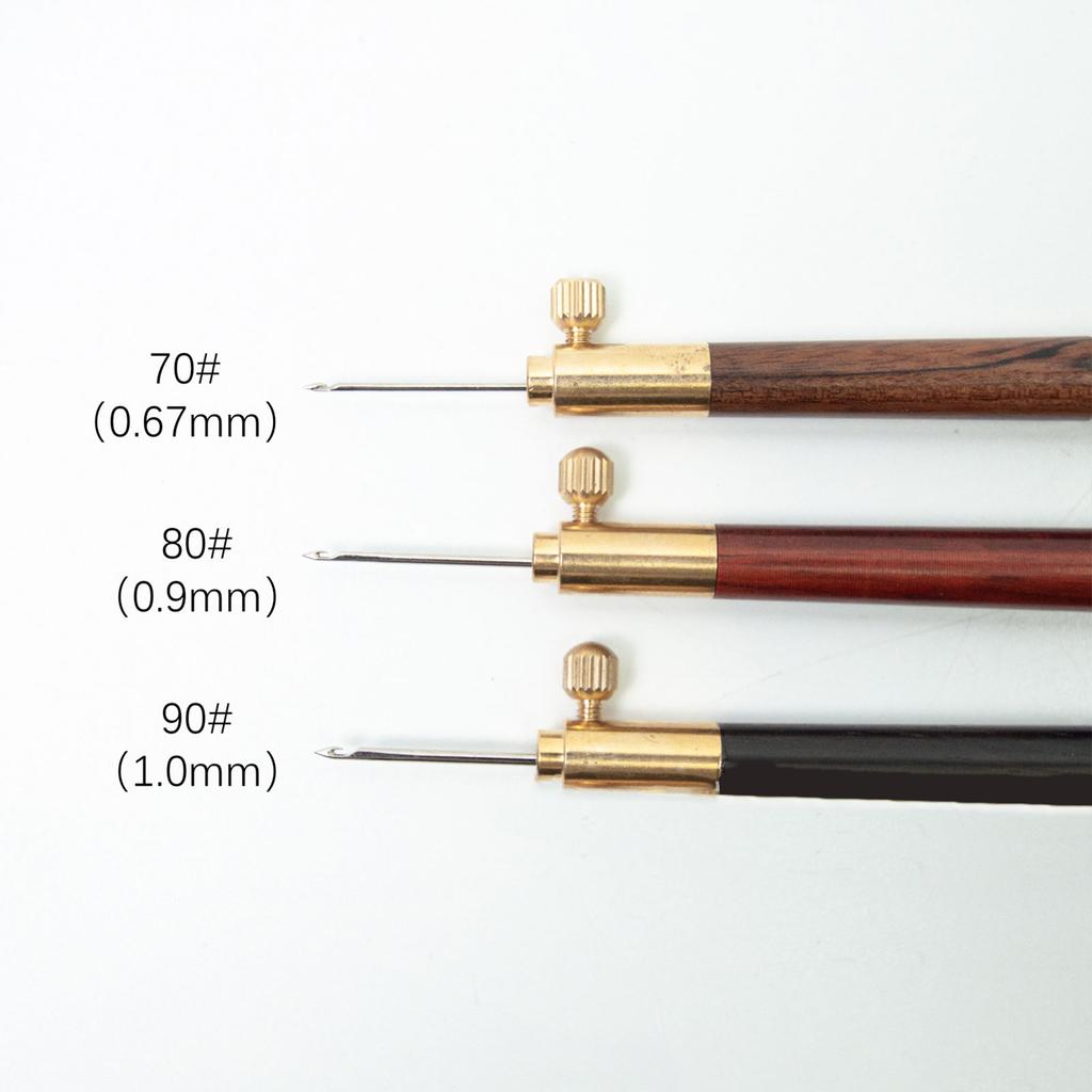 Sticknadel mit Holzgriff inklusive Nadel (0,67 mm 0,9 mm 1 mm) Sticknadel Häkelnadel für Pailletten Perlen Stricken