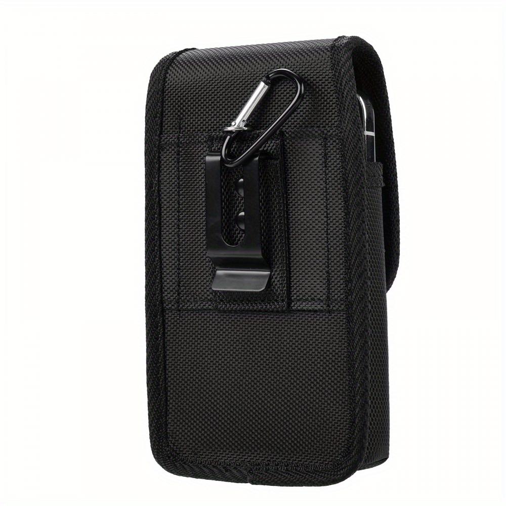 Universal Phone Bag Under 7.5 Inches Nylon Dual Pocket Cell Phone Belt Pouch Case Men's Outdoor Bag for iPhone 16 15 Samsung S23