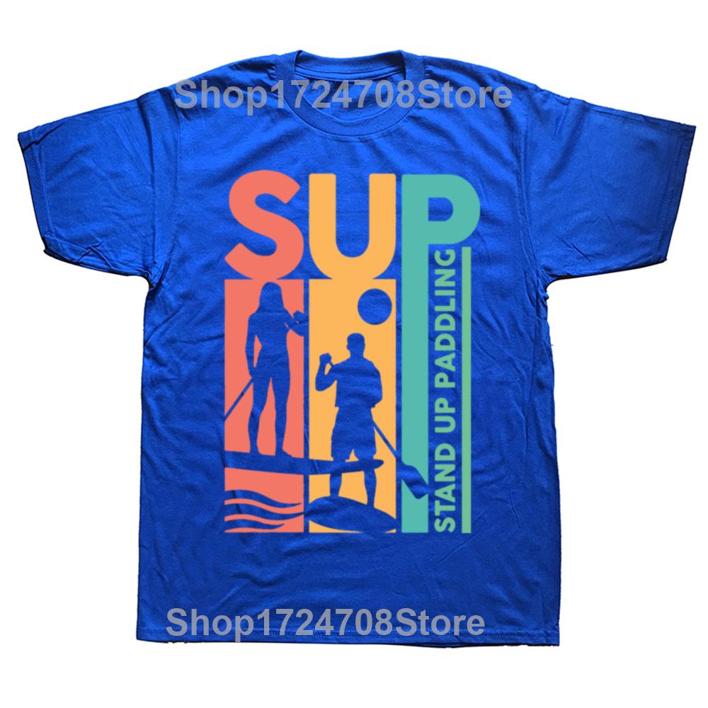 Funny SUP Stand Up Paddle Board Graphic T-shirts Men Women's Fashion Casual Tshirt 100% Cotton Loose Oversized T Shirt