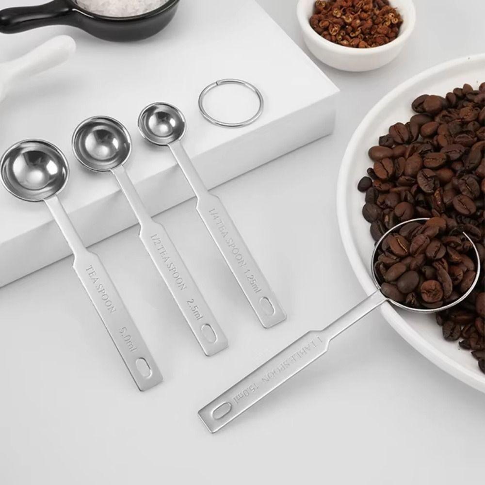 4Pcs Long Handle Measuring Cups Set Stainless Steel Kitchen Measure Tool  Kitchen Gadgets