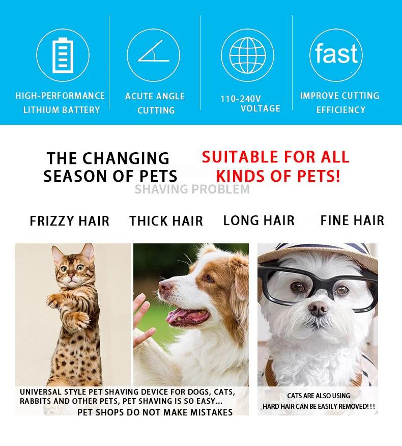Profesjonalna maszynka do strzyżenia włosów dla psów Elektryczna maszynka do strzyżenia zwierząt Golarka akumulatorowa USB Niska głośność Maszyna do strzyżenia zwierząt