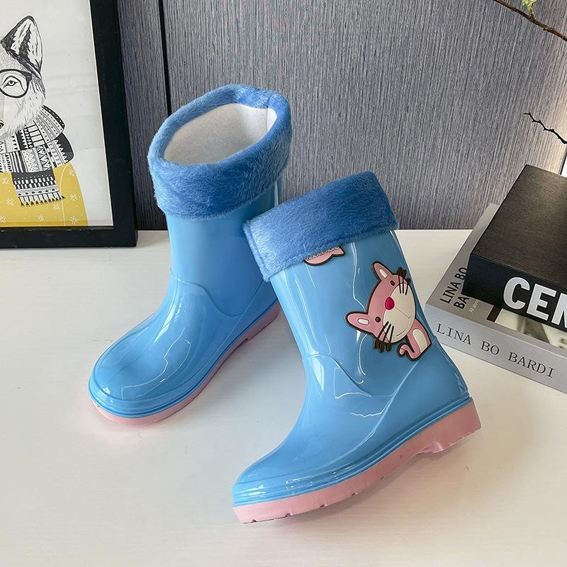 Kinder Regenstiefel Fleecegefüttert Wasserdichte Gummistiefel