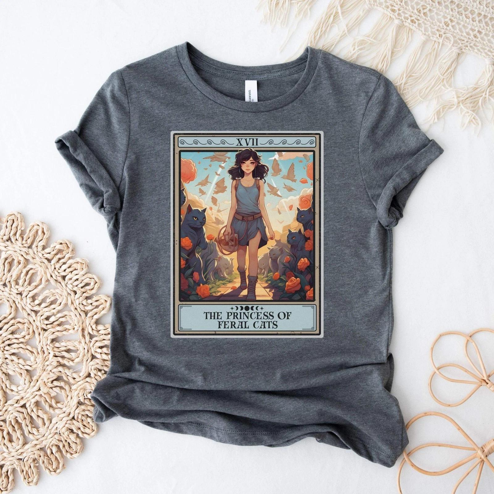 The Princess of Feral Cats Tarot Card Shirt, Feral Cat L