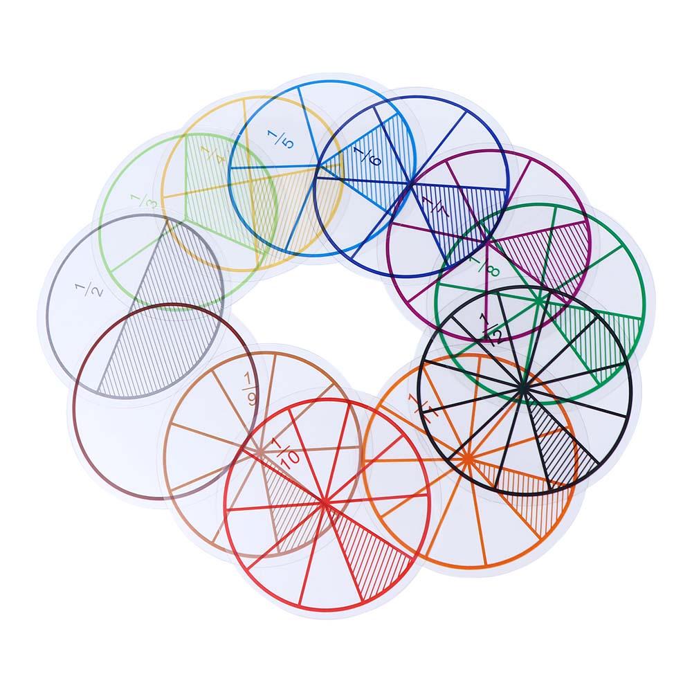 

Score Question Demonstrator Educational Math Toy Fractions Circles Toy Fractions Instrument 12 pcs