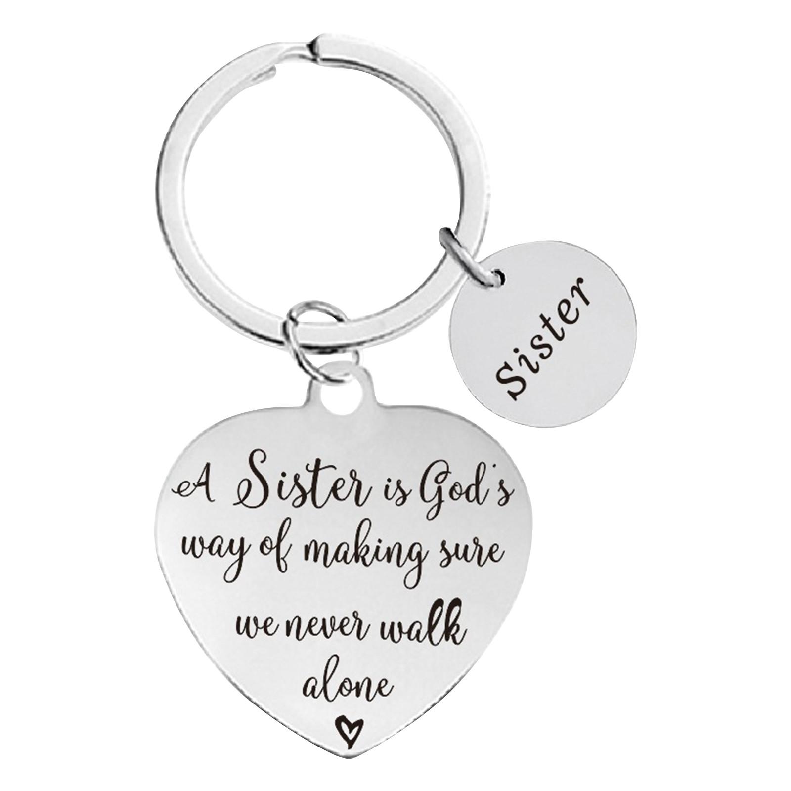 

Сестра брелок - Сестра - это Божий способ убедиться, что мы никогда не будем ходить одни Друзья Сестра брелок Подарки для сестры One Size