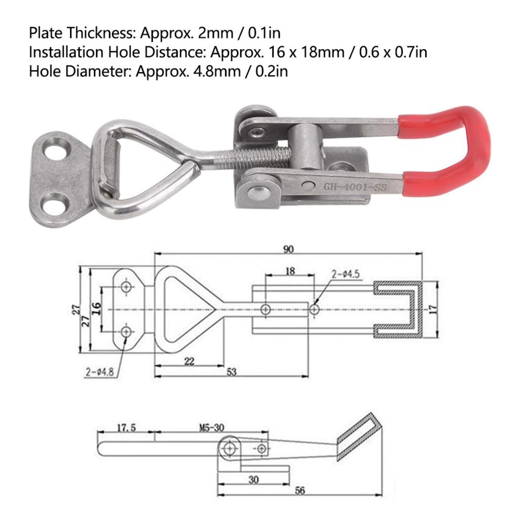 BIKING Toggle Inox 304 Ajustabil Închizătoare Clichet Cleme Toggle Eliberare Rapidă Metal Blocare Cadru Ușă Inel Snap Clemă Unealtă de Mână Cleme,