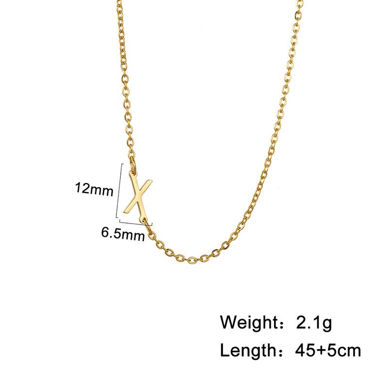 A-Z Letter Choker Necklace Personalized Alphabet Side Pendant Jewelry Gift for Birthday and Fashion Accessories