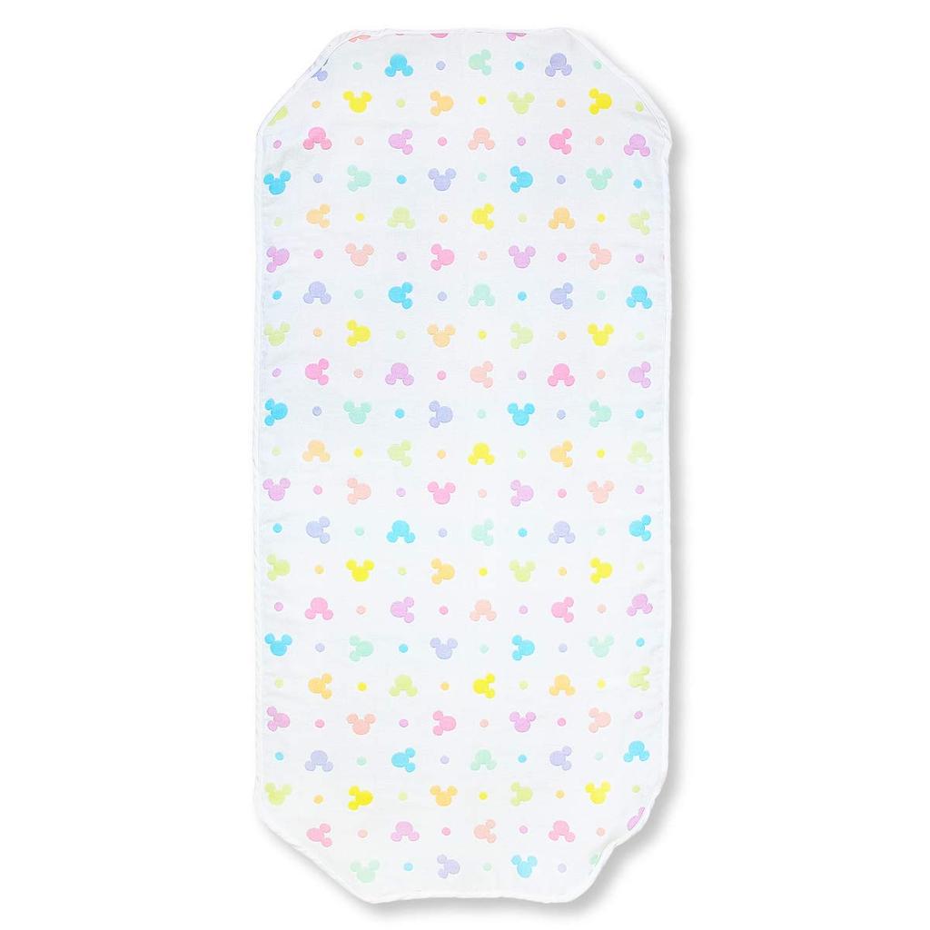 un doudou Made in Soft Gauze Cot Cover with Disney Mickey 60 x Elastic Japan, 6-Layer Icon, 130cm, 100% Cotton, Corners, NZ2831-M