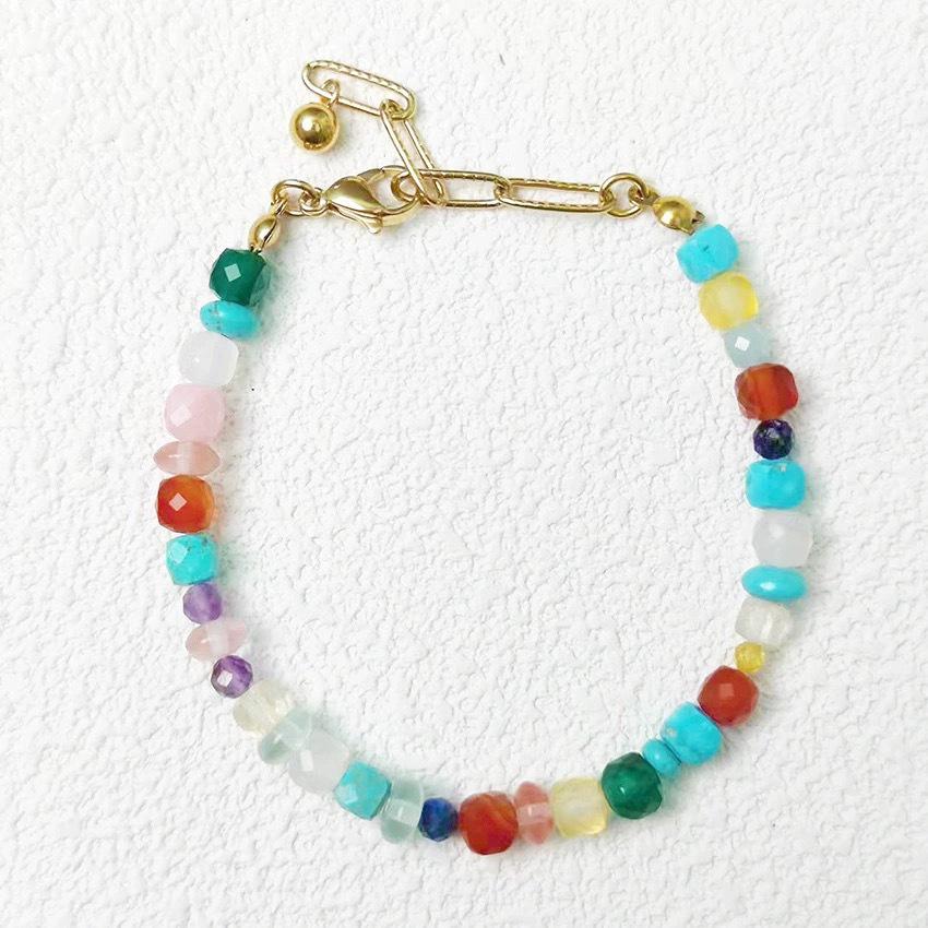 Handmade High-End Beaded Necklace: Versatile, No-Fade Natural Stone Design for Women