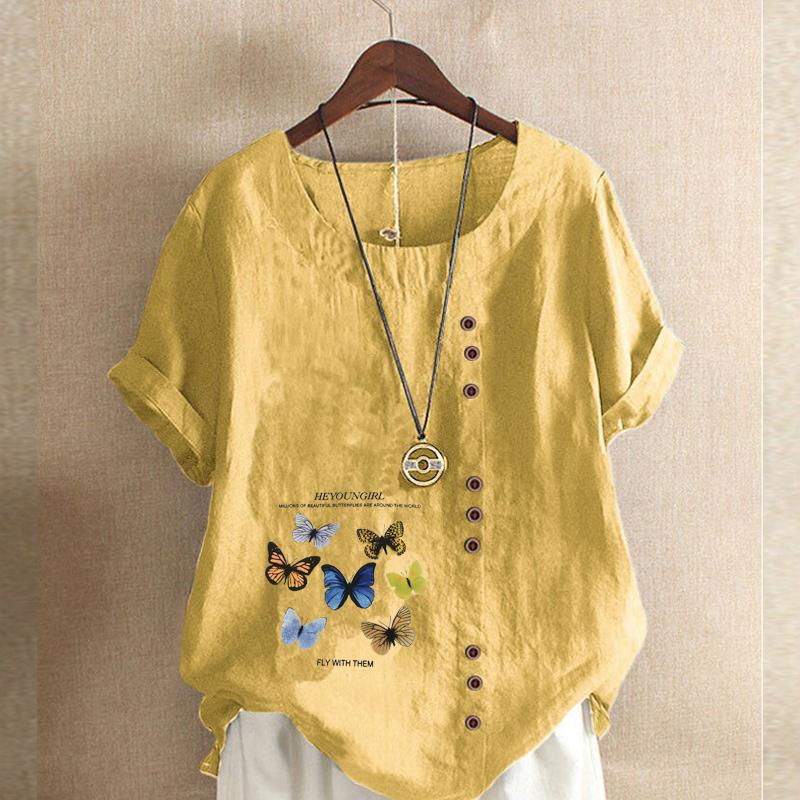 Женская модная футболка с круглым вырезом и коротким рукавом — фото 5