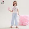 Hello Kitty Girls' Summer Outfit 2025 New Stylish Fashionable Children's Short-Sleeve T-Shirt for Older Girls with Mosquito-Repellent Pants