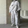 Dames Kleurblok Halve Rits Sweatshirt en Broek Set Casual Losse Lange Mouw Top Hoge Taille Joggingbroek Tweedeel Outfit