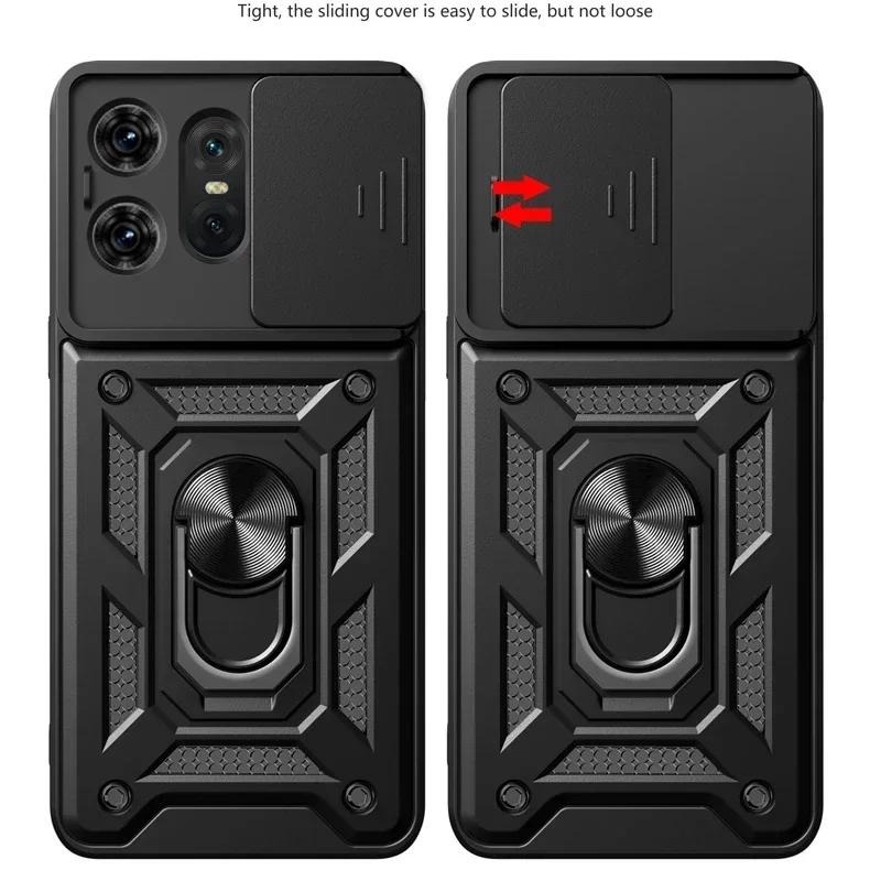 Shockproof Armor Case for Motorola  Edge 50 40 NEO 30 Pro Ultra Fusion G04 G34 G84 G54 G42 Ring Holder Slide Lens Protect Cover