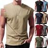 Cross-border 2025 Men's Summer Sleeveless T-shirt - Youth Loose Fit Solid Color Thin Tank Vest