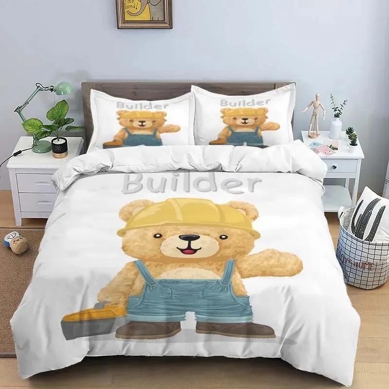 Bärenmuster Digitales Bettwäscheset Einzelbett Twin Full Queen King Size Polyester Schlafzimmer Bettbezug Aldult Kinder Steppdeckenbezug Set
