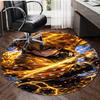 1pc Agatsuma Zenitsu  Print Round Carpet Chair Round Carpet Suitable for Bedroom Living Room Home Decorative Carpet