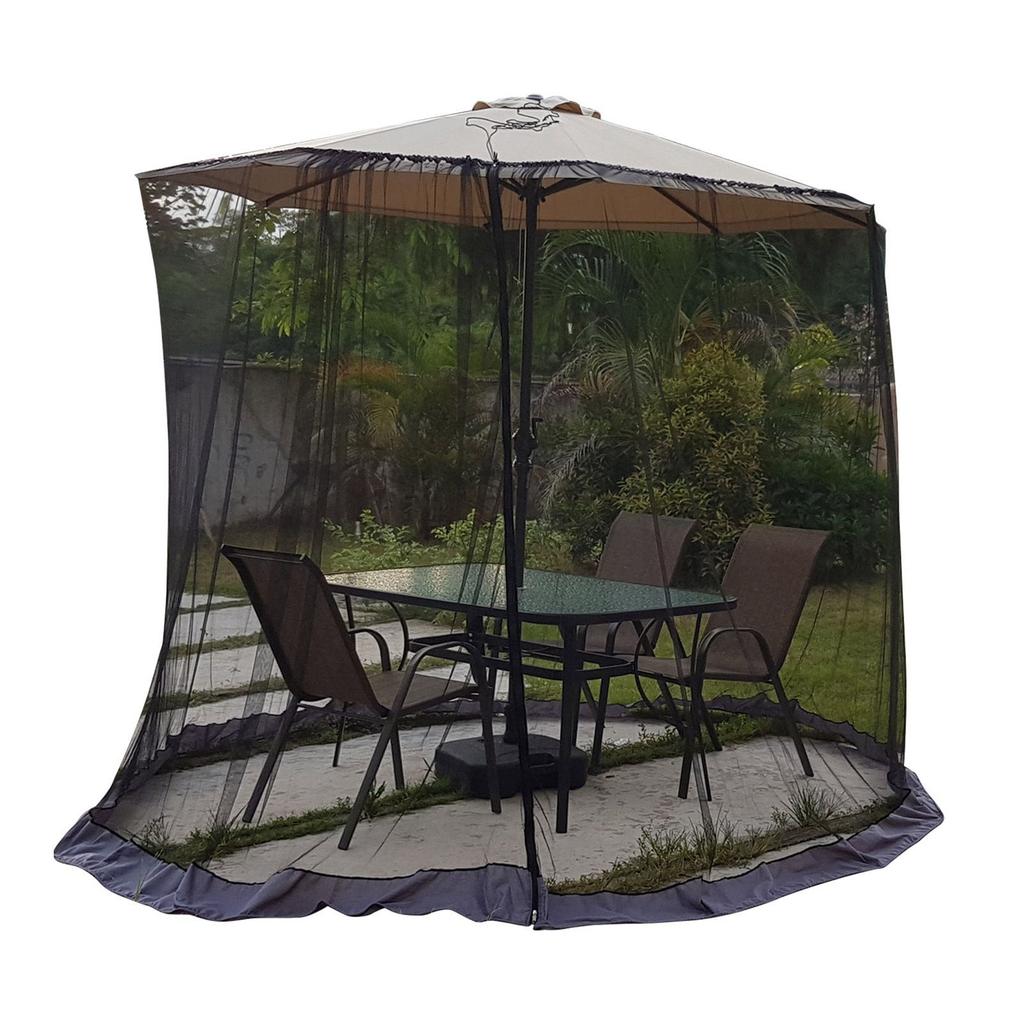 Sombrilla de Exterior Red Anti-Mosquitos Cenador Red Anti-Mosquitos Carpa Paraguas Recto--A2 Tipo Paraguas de Brazo Curvo Plátano 250-300C
