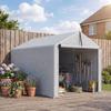 Garden Shed Storage Tent, Motorcycle Shelter, Roll-Up Door, 162 x 221.5 x 163 cm, Light Grey