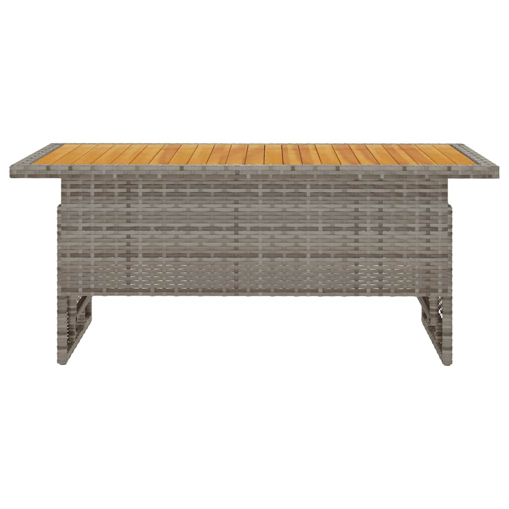 Vidaxl Stół Ogrodowy, Szary, 100X50X43/63 Cm, Akacja I Polirattan