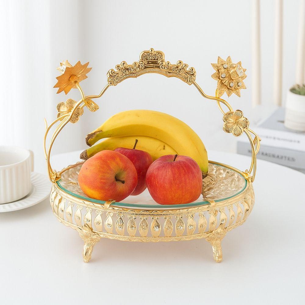 Tragbarer Griff Gebäcktablett Europäischer Stil Retro Aufbewahrungskorb Aufbewahrungsschale Bankett Desktop