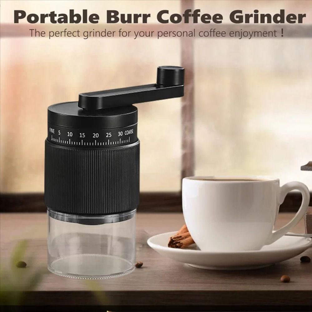 Ceramic Grinding Core Coffee Bean Grinder 35-Gears Adjustable Hand-Cranked Coffee Mill  Camping