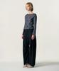 Kimjisu Distressed Cowl Neck T-Shirt_Blue