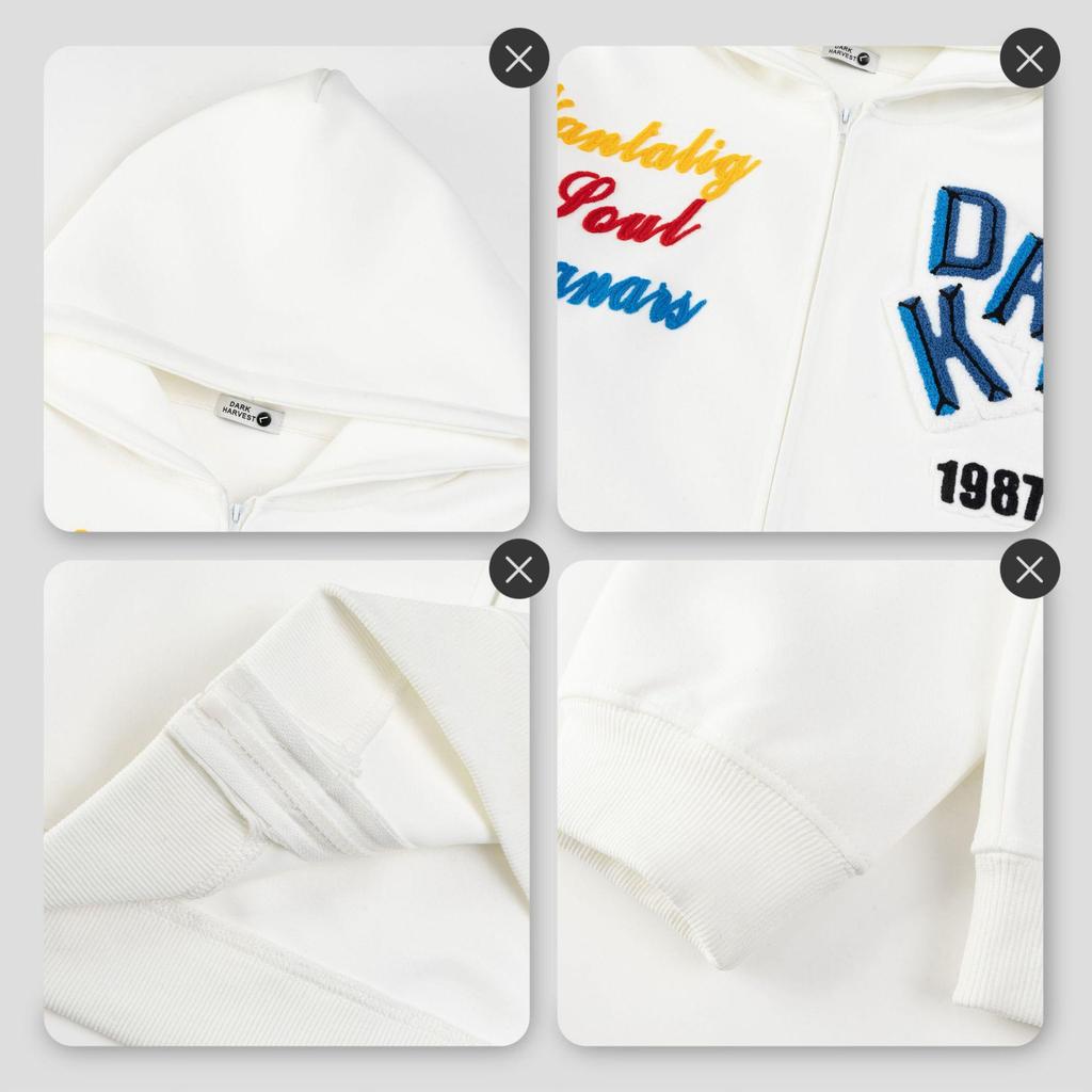 Cardigan Moletom Unissex de Chenille Bordado com Letras - Estilo Tendência de Rua