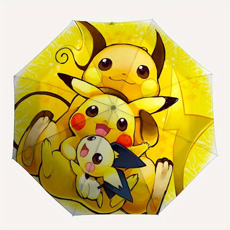 1pc Pikachu Family Umbrella: Automatic Opening & Closing, Foldable Design, Outdoor Use, Gift for Fans & Travelers.F046