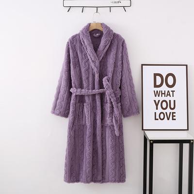Winter Warm Coral Fleece Couple Long Robe Thick Flannel Women Sexy Bathrobe Sleepwear Nightwear Loose Casual Homewear Loungewear