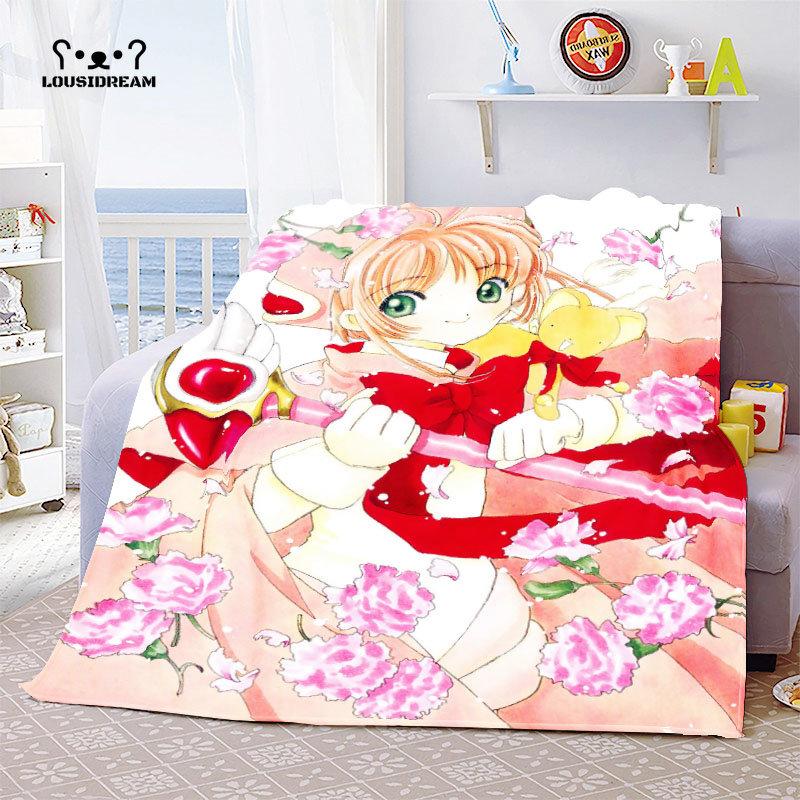

Cardcaptor Sakura Аніме Kawaii Дівчина Кинути Ковдру Спальня Накидка На Диван Тонка Покривала Різдво Navidad Подарунок Декор Домашньої Кімнати 75cm x 90cm