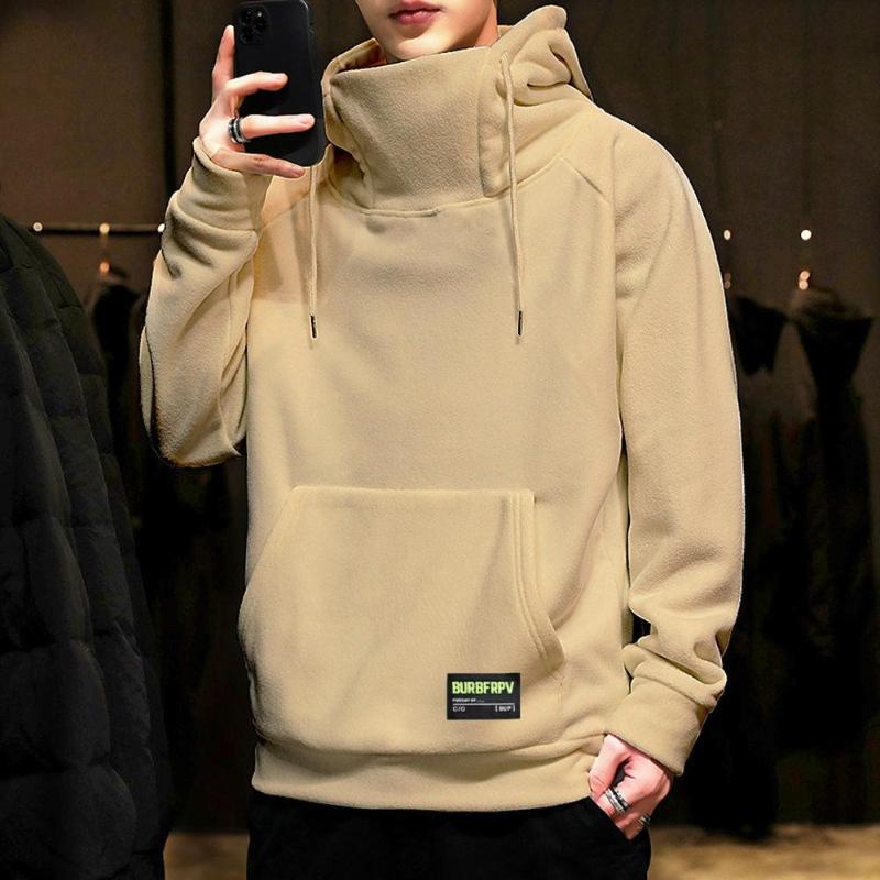 New Autumn and Winter High-neck Hooded Fleece Simple Loose Sweater