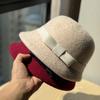 Neuer Fischerhut aus britischer Wolle für Damen Winter Modischer Tochterhut Gesicht Zeigender Kaschmir-Beckenhut Temperamenthut