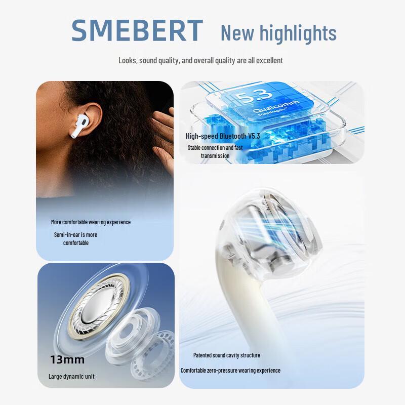 SMEBERT X1 Wireless Bluetooth Noise-Cancelling Earbuds