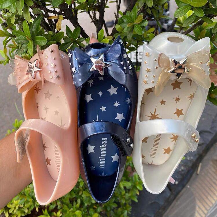 2026 Melissa Girls' Summer Bow Sandals - Soft Sole Jelly Shoes for Medium & Large Children