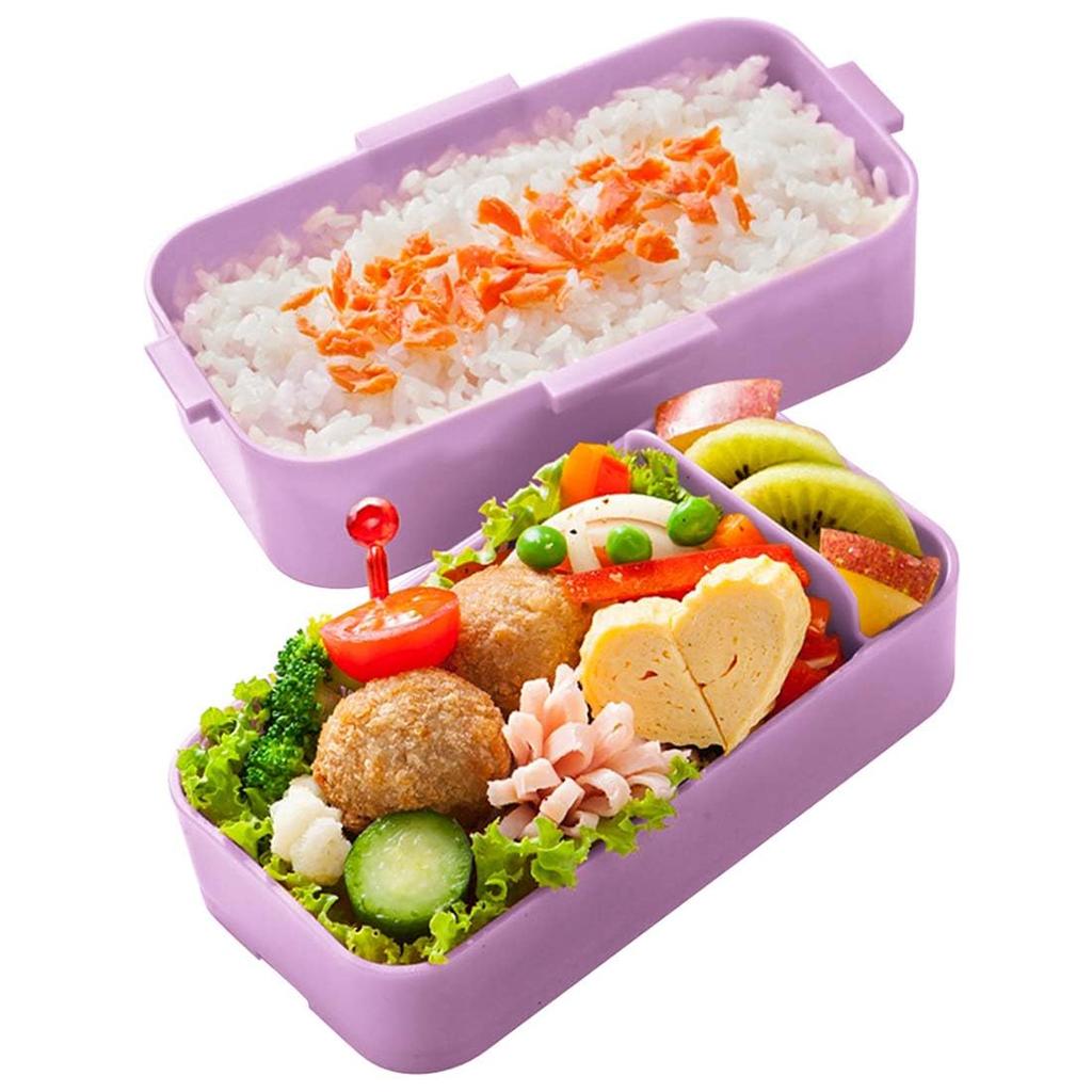 Skater Bento Kuromi Flower Wreath Sanrio Soft Made In Box, Design, 600ml, Antibacterial, Filling, Dome-Shaped Lid, Two-Tier, Women's, Japan, PFLW4AG-A
