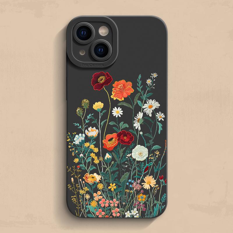 Embossed Floral Pattern Painted Phone Case for Samsung Galaxy S25 S23 S24 Ultra S22 Plus S21 S20 FE A55 A54 A35 A15 Cover