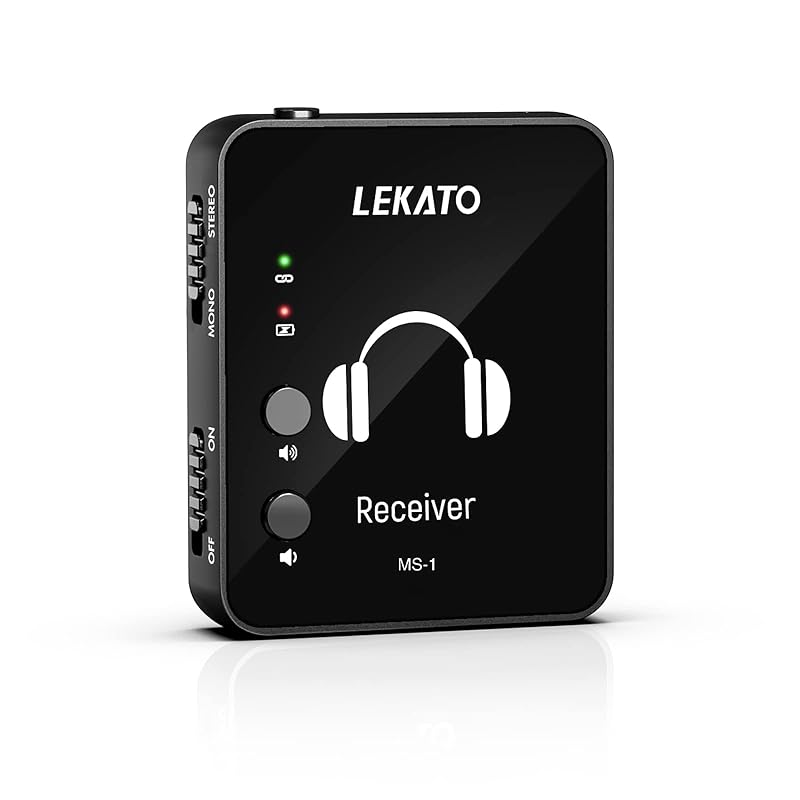 

LEKATO in-ear monitor wireless system Transmitter and belt pack receiver Automatic pairing for studio/band rehearsal/live performance wireless iem