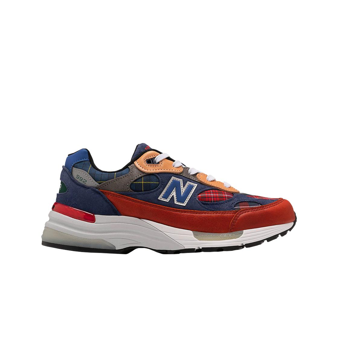 

New Balance 992 Made In Usa Plaid Orange Navy 240