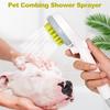 Spazzola per spruzzi d'acqua per spruzzatore per doccia per animali domestici per cani e gatti Scrubber per il bagno dei cuccioli, soffione doccia per toelettatura portatile con tubo da 2 m