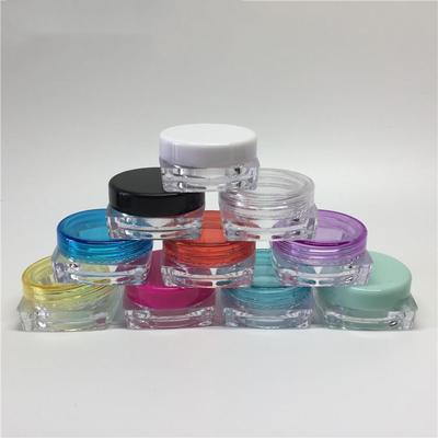 2G/3G/5G Square Cream Eyeshadow & Face Cream Sample Bottle with Gasket